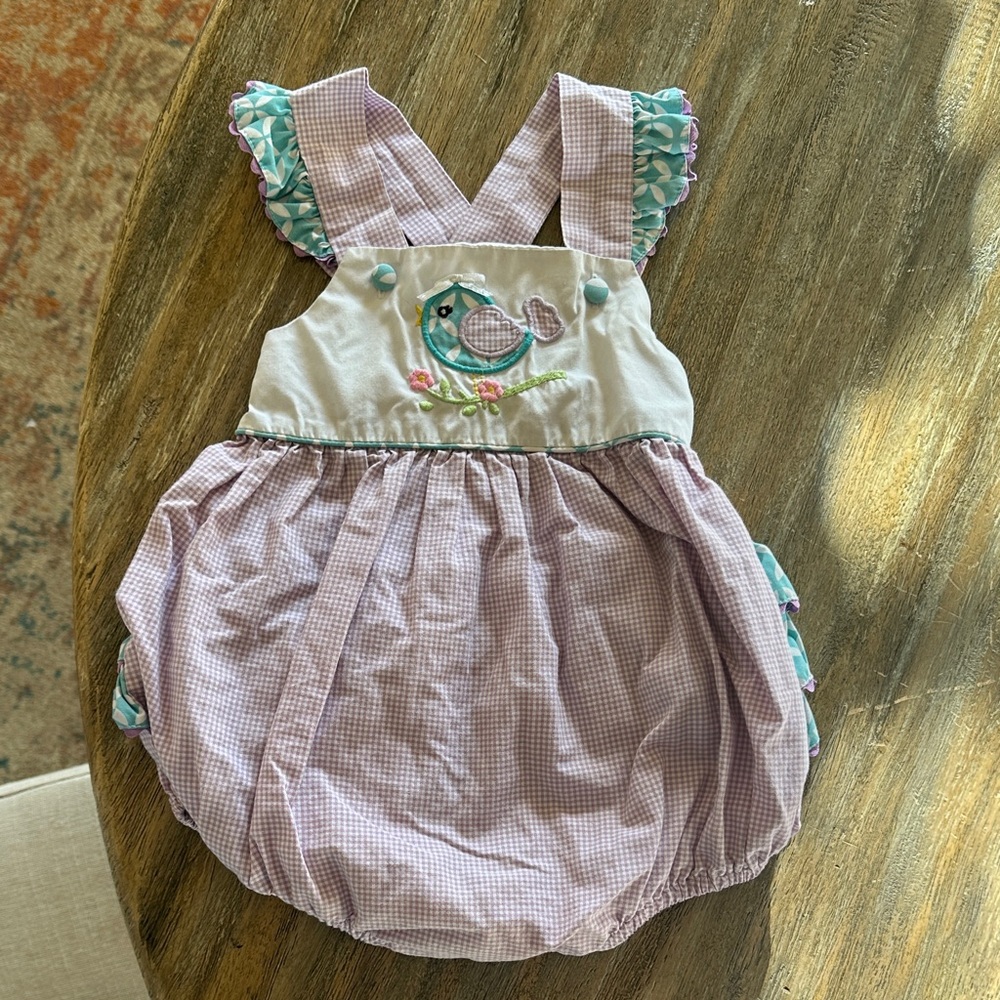 Stellybelly Romper with Bird Embroidery